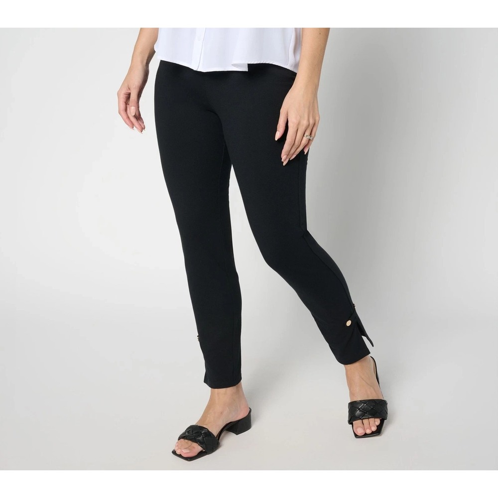 Wicked by Women with Control Petite Slim Leg Ankle Pants Onyx, Petite Medium